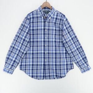 Ralph Lauren Shirt Mens XL Blue Plaid Long Sleeve Button Down Classic Fit